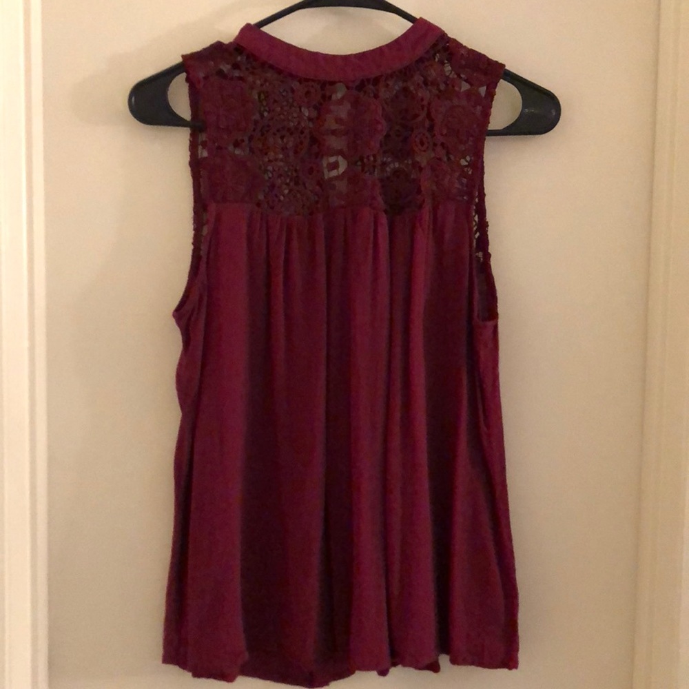 Pink blouse with lace top